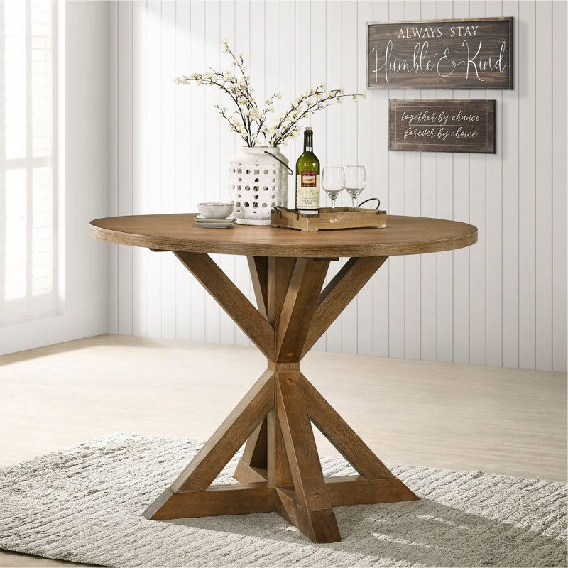 Cross-Buck Base Dining Table In Black, 31.5" H x 48" W x 48" D, Black