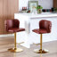 Tabourets de bar pivotants à hauteur réglable, tabourets de bar rembourrés en polyuréthane moderne avec dossier complet capitonné-125536118