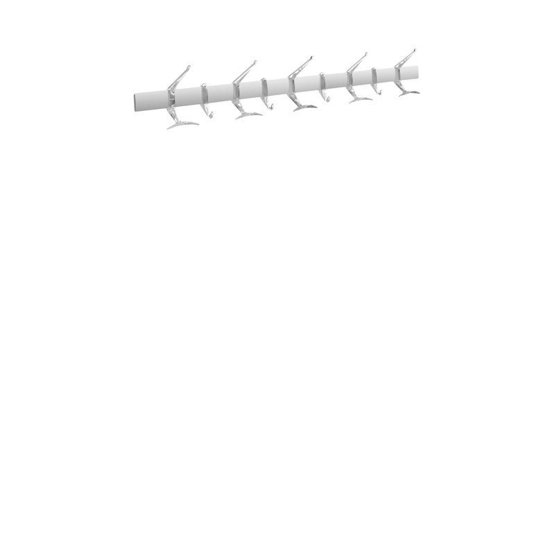 Metal Wall Wall Mounted Coat Rack, Transparent Crystal, Large