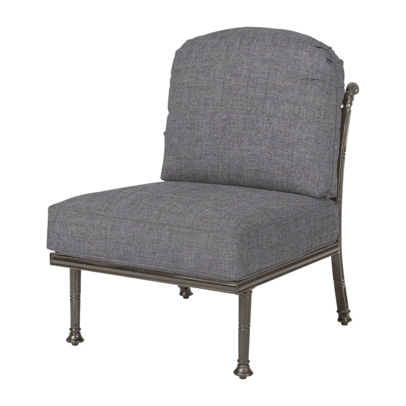 Florence Cast Outdoor Lounge Chair, Cast Slate Sunbrella® Plainweave, Desert Bronze