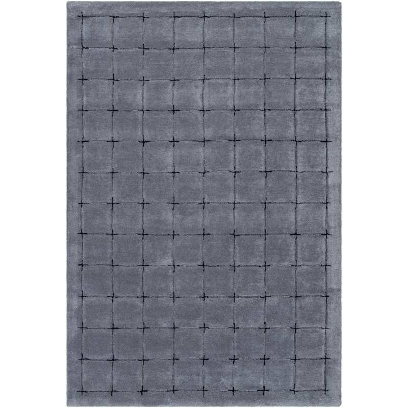 Tapis bleu touffeté à la main Mallory, Rectangle 8 pi x 10 pi