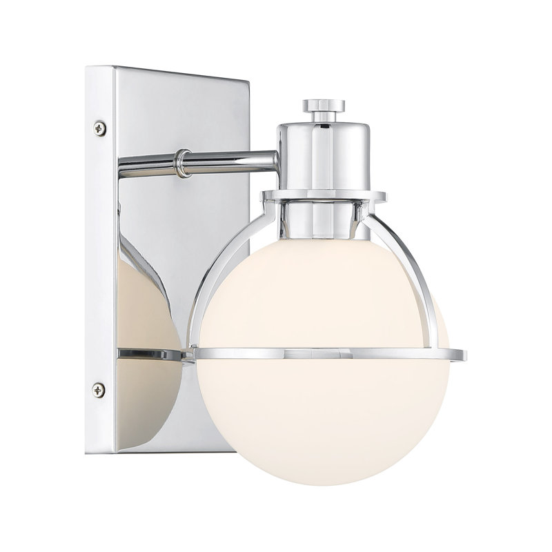 Applique murale 1 lumière Pierce en nickel poli, Nickel poli
