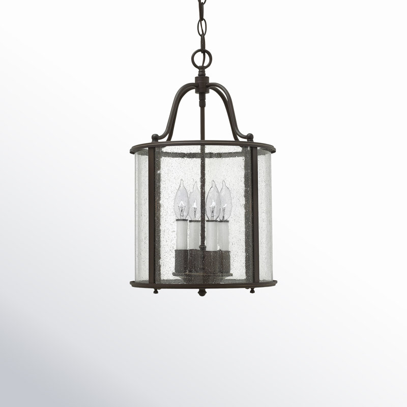 Lustre tambour 4 lumières Tide, Bronze vieilli