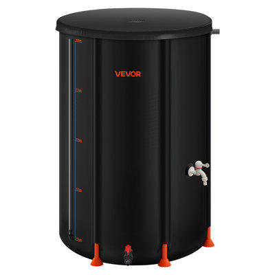 VEVOR Collapsible Rain Barrel 100 Gal Rain Catcher with Spigot and Overflow Kit