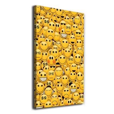 Emoticons - Wrapped Canvas Print