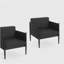 Chaise de club d'extérieur en aluminium noir 2 pièces DAWson