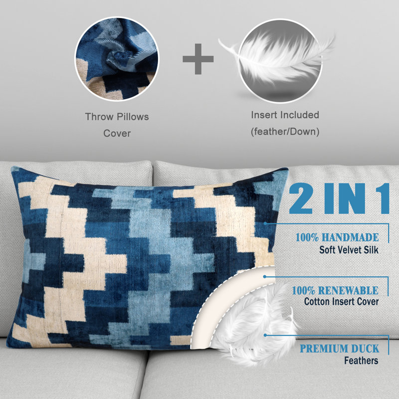 Lumbar Pillow Cover & Insert, Blue