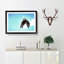 Flying Great Grey Owl in Abstract - Framed Print-55728025-55728031