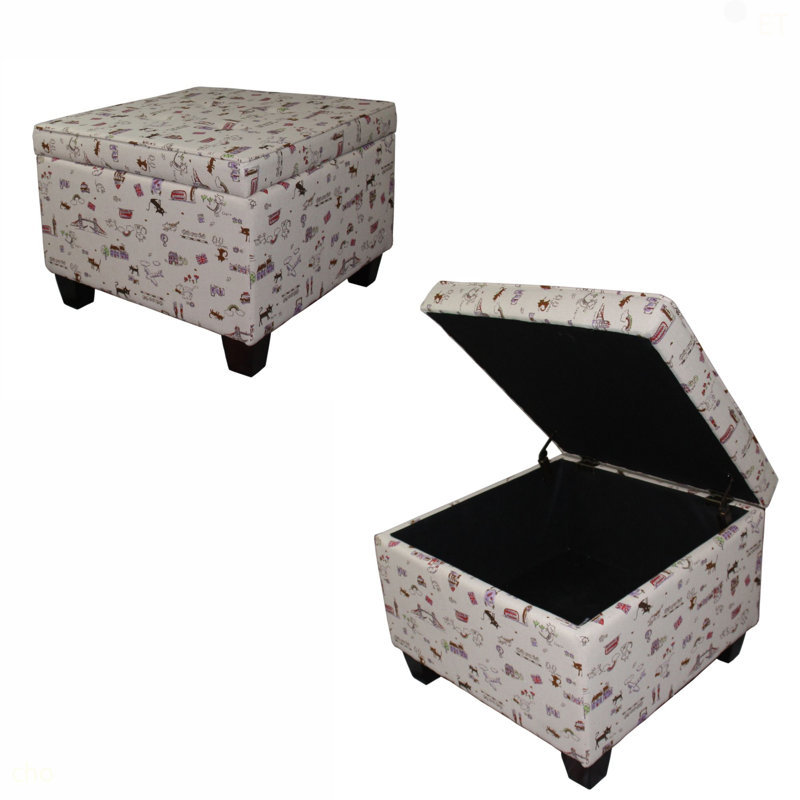 Grand repose-pieds de rangement 18,75 po, imprimé pour enfants