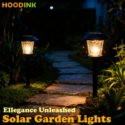 2 Pack 3000K Waterproof Auto On/Off Solar Pathway Lights for Your Garden, Landscape, Path, Yard, Patio, Driveway,Walkway Decor, Brown