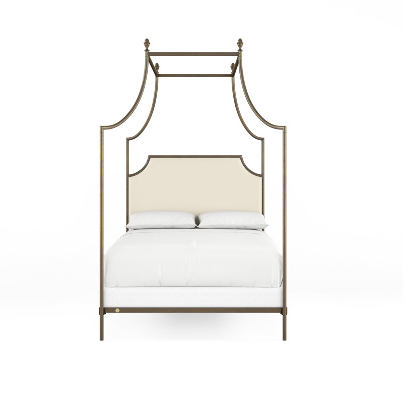 337 Flying Arch Canopy Bed | Complete Canopy, Queen, Vintage Champagne/Beige