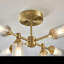 Cunningham 6-Light Satin Brass Semi Flush Mount