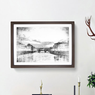 Ponte Vecchio Bridge in Florence Italy - Framed Print