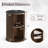 Faux Marble Top End Table With Wood Sliding Fluted Door and Storage-455210649