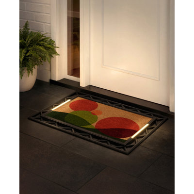 Batesville LED Lights, Front Door Mat - Pressure-Activated Welcome Mat, All-Weather, Outdoor Doormat 18x30 Coir Insert, Wireless 3AA, Auto Shut-Off, 38x26.5in