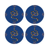 Thistle And Snake Vegan Leather Round Pebble Placemat