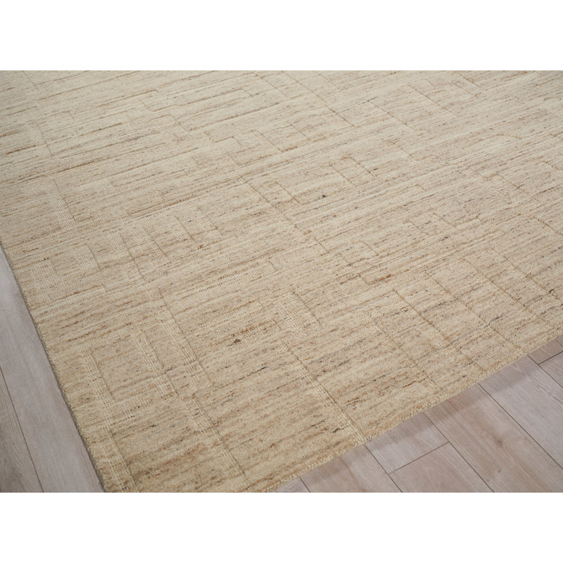 Malmo hand-knotted New Zealand Wool Beige Area Rug, 10'X14'