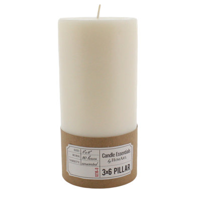 Bougie pilier en paraffine non parfumée