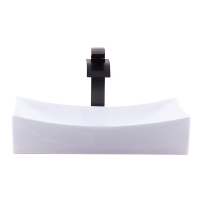 Novatto 13.75'' Ceramic Rectangular Bathroom Sink with Faucet