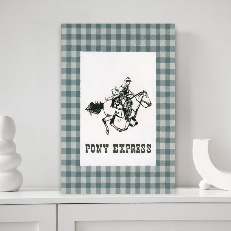 Yee Haw Pony Express, reproduction d'art rétro d'un cheval, H 18 po x l 12 po