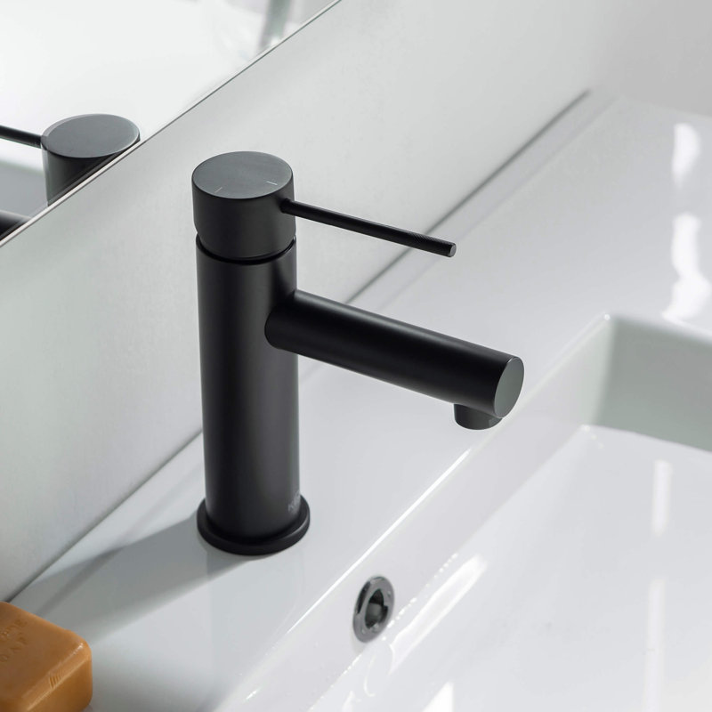 Circular X Single-handle Bathroom Faucet, Matte Black, Without Pop Up Drain