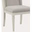 Ensemble de 2 chaises d'appoint Katia en lin gris clair et blanc vieilli