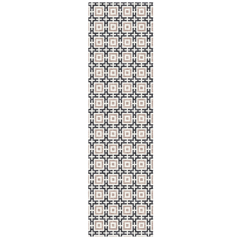 Loreen Washable Geometric Indoor / Outdoor Rug, Runner 2'3" x 7'6"