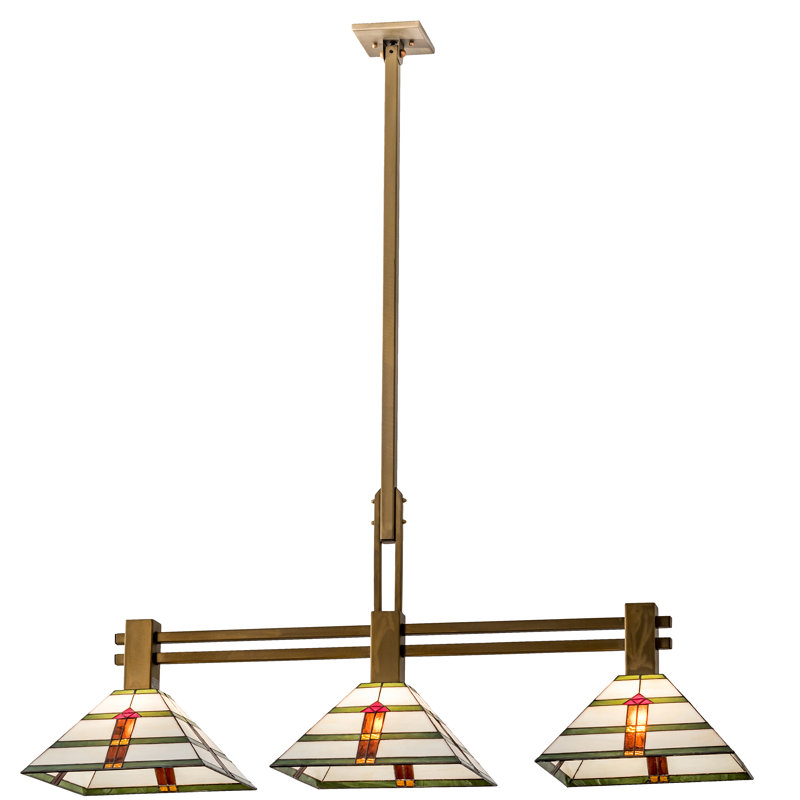 Luminaire suspendu linéaire pour îlot de cuisine 3 lumières Yager