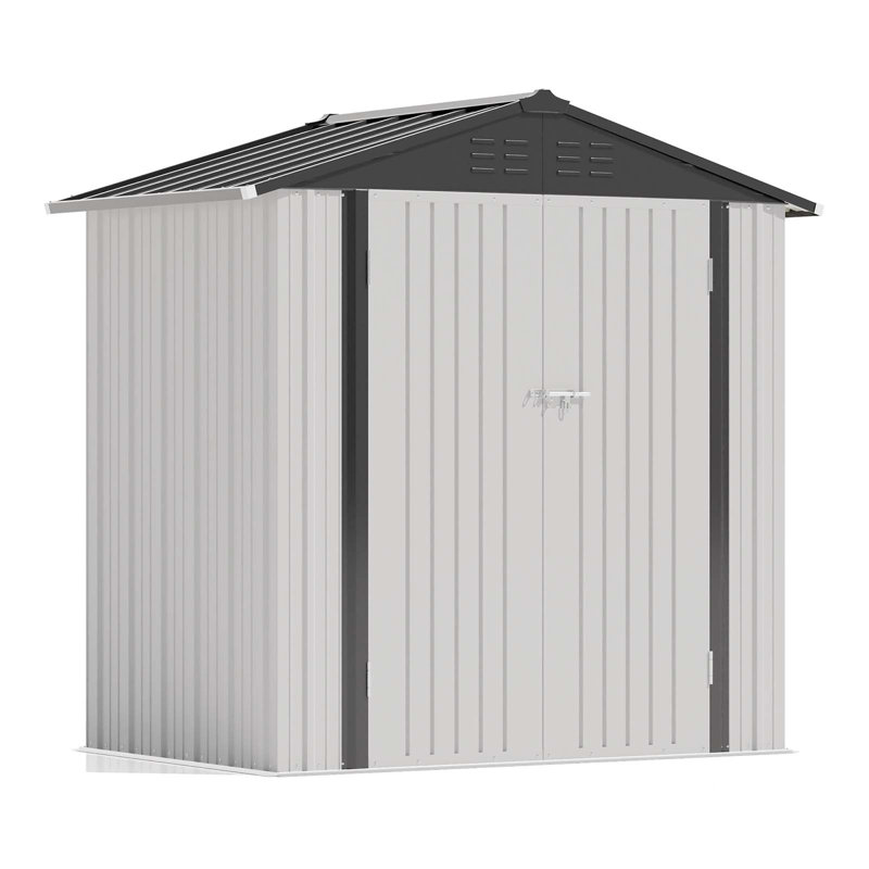Remise de rangement en métal l 6 pi x P 4 pi, Blanc