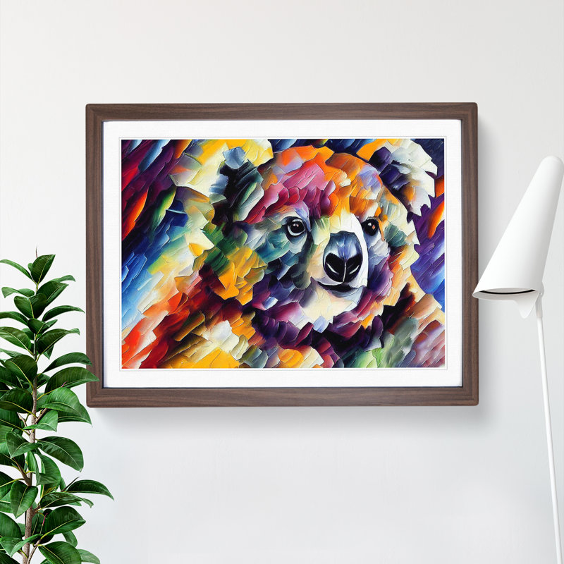 Koala Bear - Single Picture Frame Print, 34cm H x 46cm W x 2cm D, Walnut
