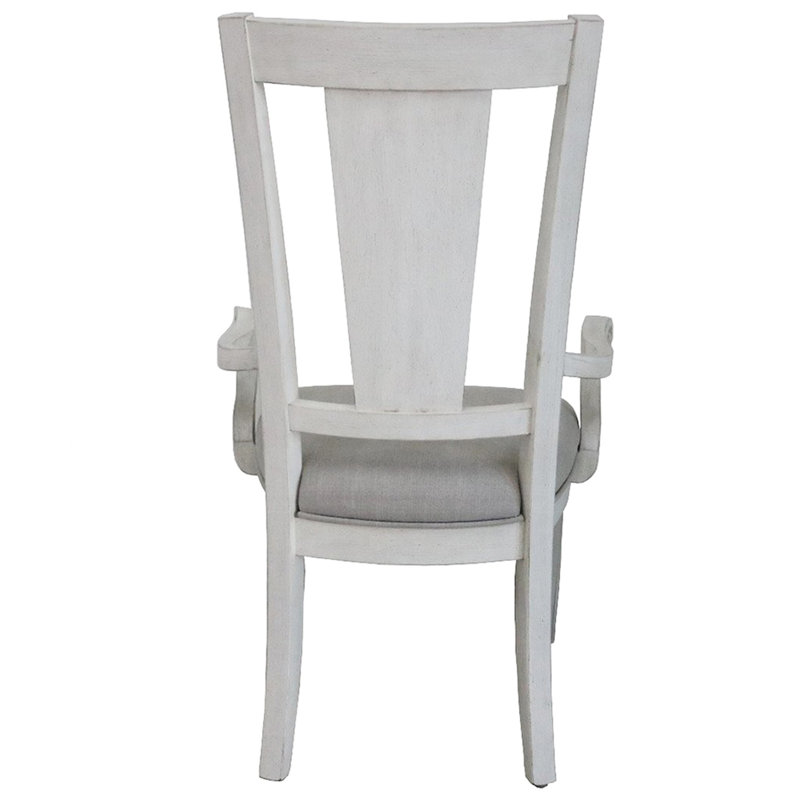 Fauteuils de salle à manger gris et blanc vieilli de 2 - sièges rembourrés en mousse, dossier à lattes chic 2 pièces pour et pour une élégance classique