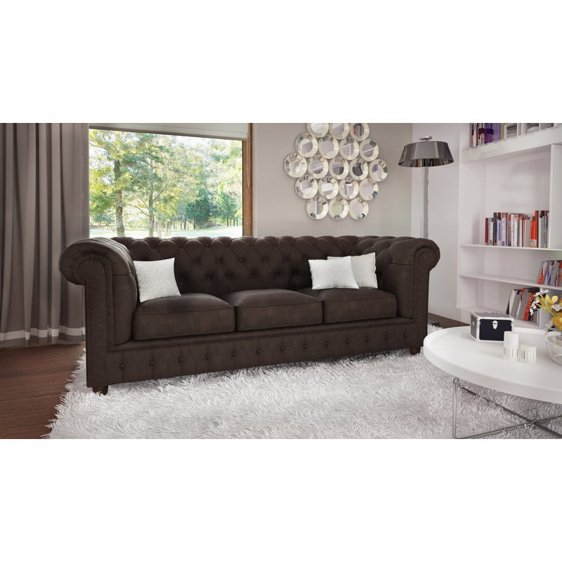Castorena Velvet Sofa, Brown