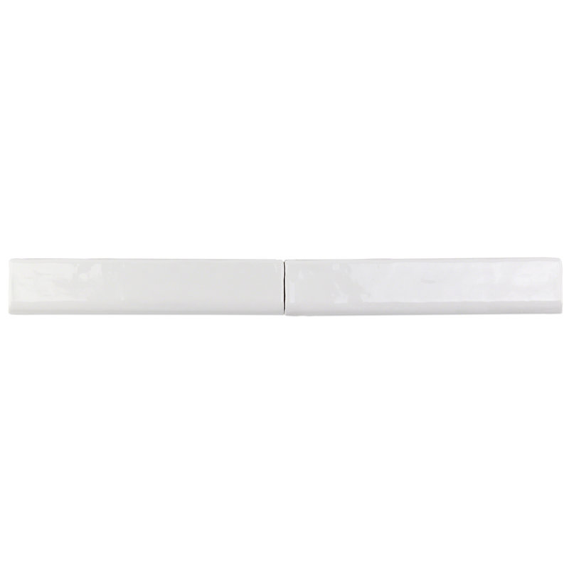 Brookline White 2x10 Polished Ceramic Bullnose Tile