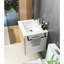 Meuble-lavabo mural 24 po avec porte-serviettes flottant blanc et jaune