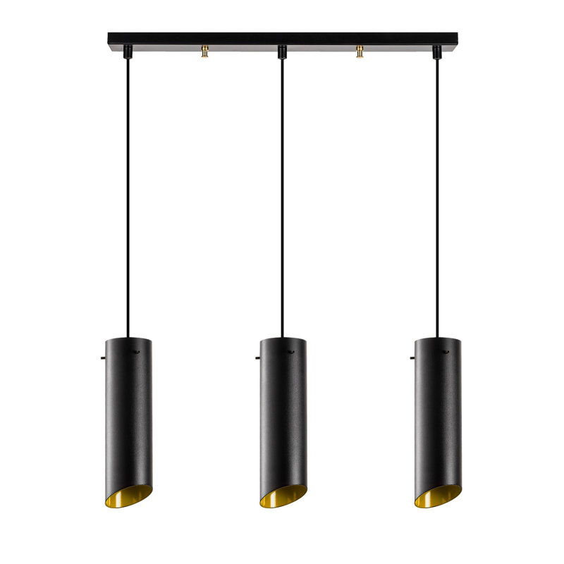 Aidie 3 - Light Kitchen Island Cylinder Pendant, Yellow