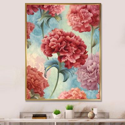 Harmonie des œillets rouges sur toile