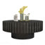 Table basse moderne noire minimaliste moderne, couleur et texture de bois naturel de 31,4 pouces-81283415