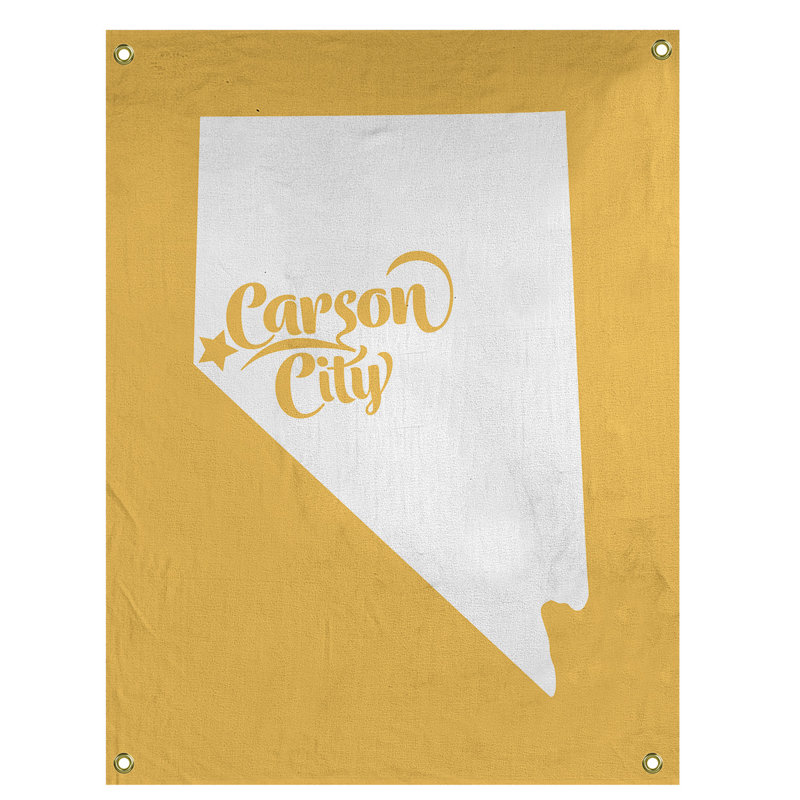 Tapisserie murale carson city nevada, H 36 po x l 26 po, Jaune