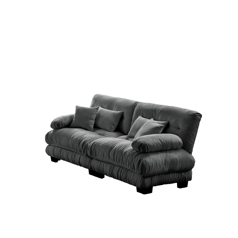 Modular Sectional Sofa Cloud Couch, Deep Seat 2-seater Sectional Couches For Living Room, Comfy Soft Chenille Sofa With 4 Pillows