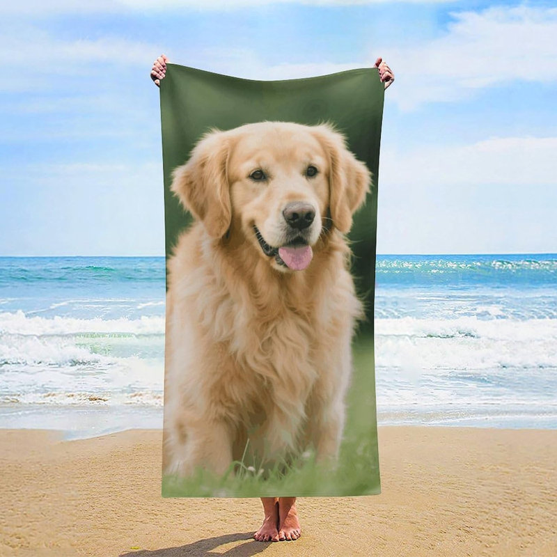 Serviette de plage en microfibre à séchage rapide Golden Retriever, 30 x 60 po