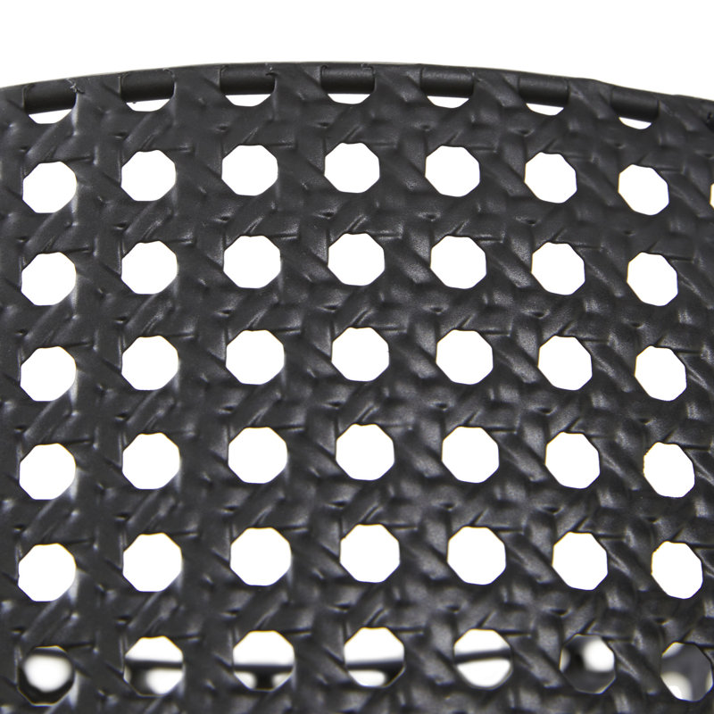 Set of 3 Black Metal Perforated Cylinder Floor Planters