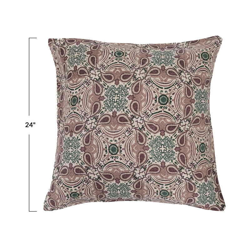 Multicolor Recycled Cotton Blend Square Pillow, 24"