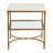 Libertine Genuine Marble and Metal End Table with Glass Storage Shelf-63189042