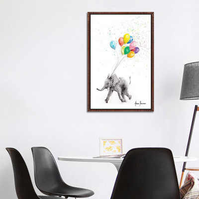 The Elephant And The Balloons by Ashvin Harrison - Print on Canvas