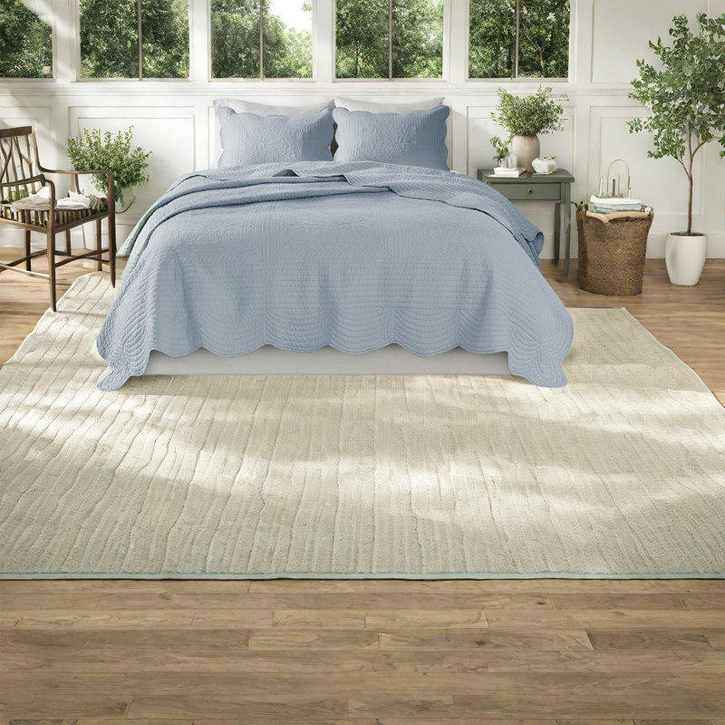 Ensemble de literie festonnée élégante, confort en microfibre, style maison de campagne