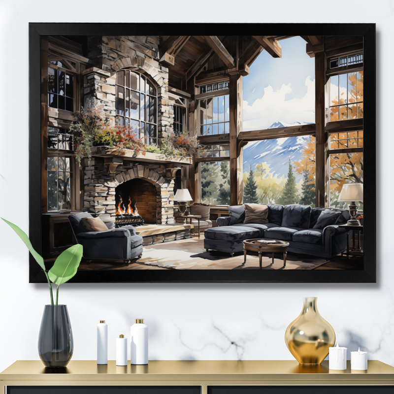 Hotels Lodges Serenity Retreat VI - Architecture Canvas Wall Art, H 34 po x l 44 po x P 1,5 po, Cadre photo noir