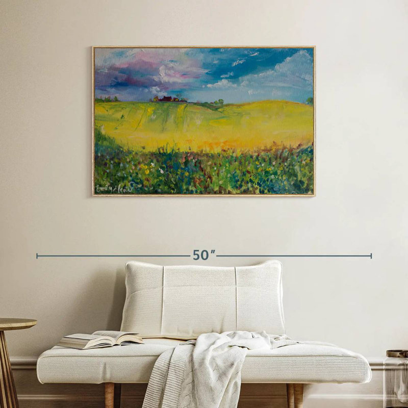 Home, Floating Frame Natural Wood, 40" X 27"