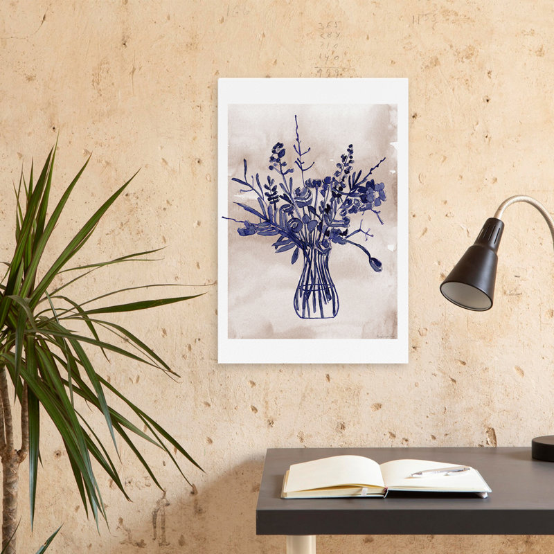 Preppy And Contemporary Beautiful Bouquet II Watercolor, 24" H x 16" W