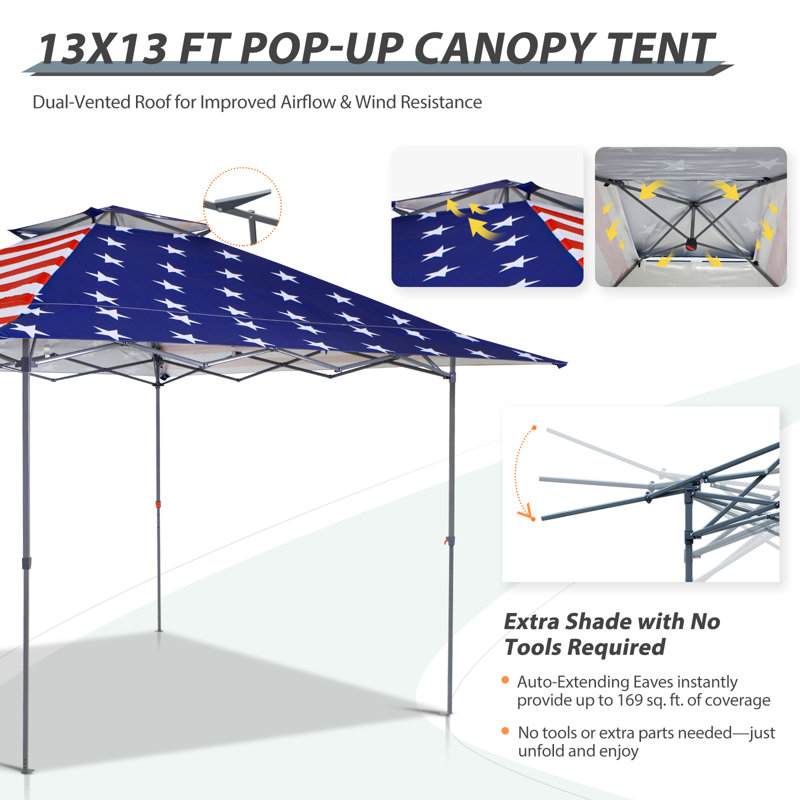 Pavillon escamotable 13 pi L 13 pi. D Auvent escamotable en acier