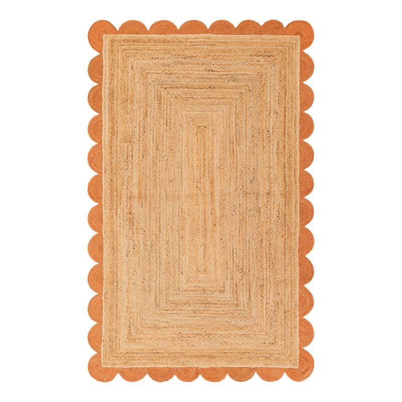 Cosner Hand Braided Area Rug, Rectangle 5'1" x 8'